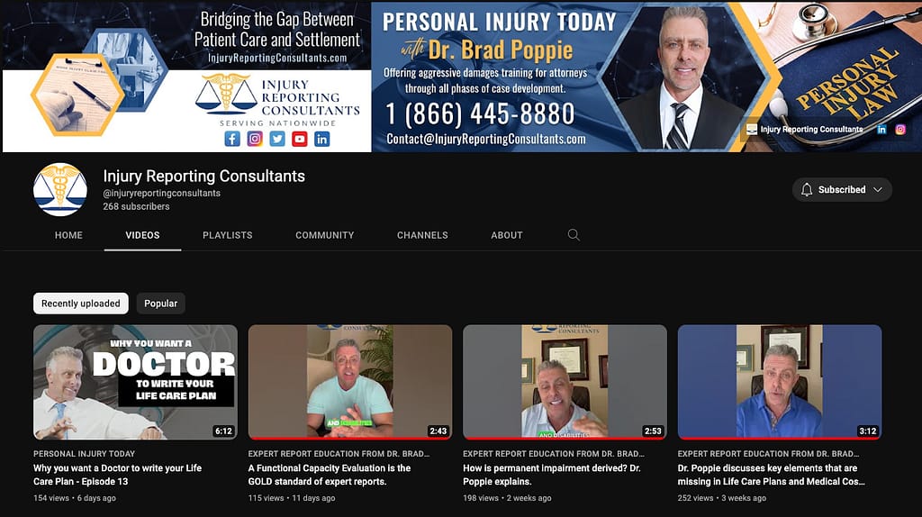 Dr. Poppie's YouTube channel